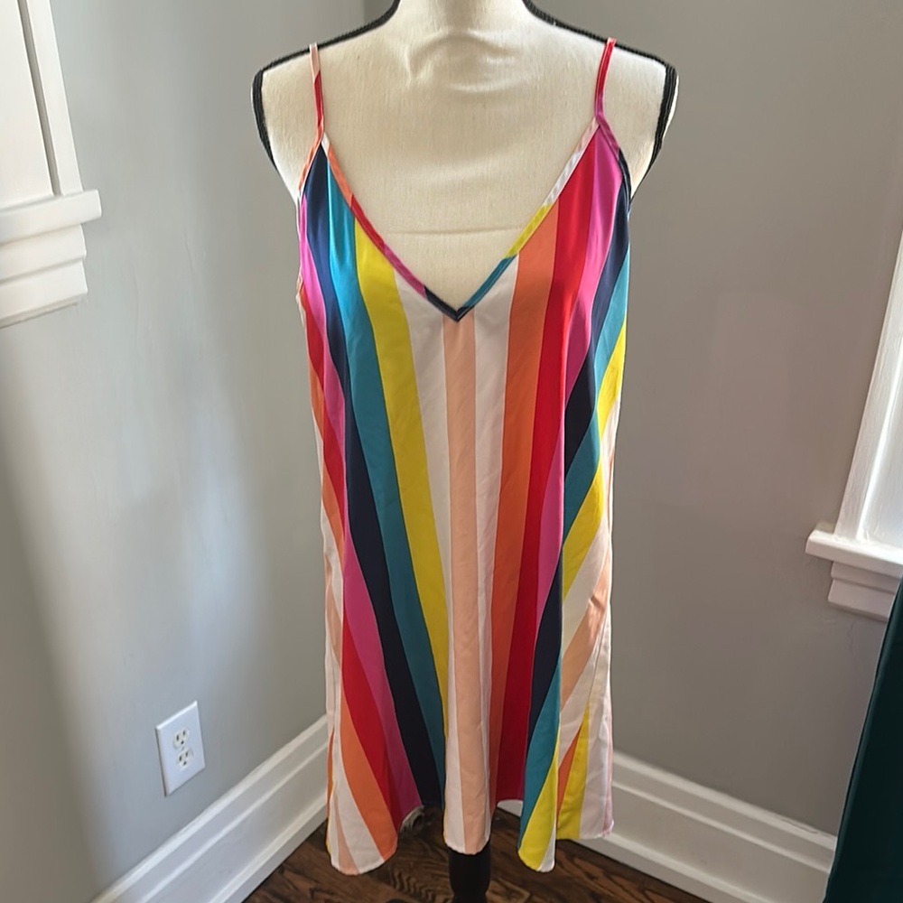 Trendy Boutique Multicolor Striped Mini Dress